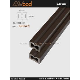 Awood Railing R40x30-brown